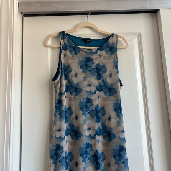 VTG Bebe Blue Floral Mesh Maxi Dress Slim Fit 90s Grunge Fairycore Bodycon Sz M - Picture 3 of 11